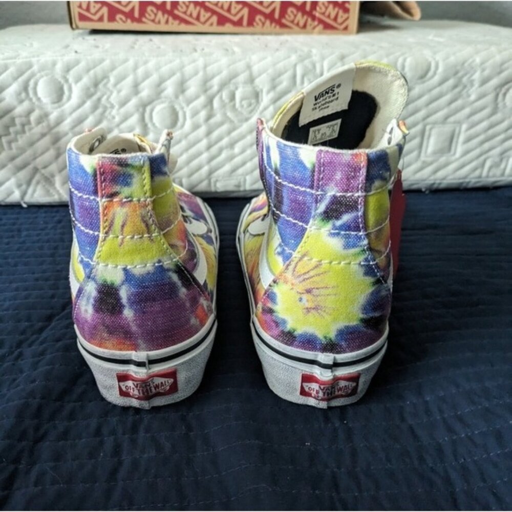 Vans Sk8 Hi Tapered Washed Tie Die Women Size 7 Yellow White VNOA4U1619X 112025 - Picture 8 of 11